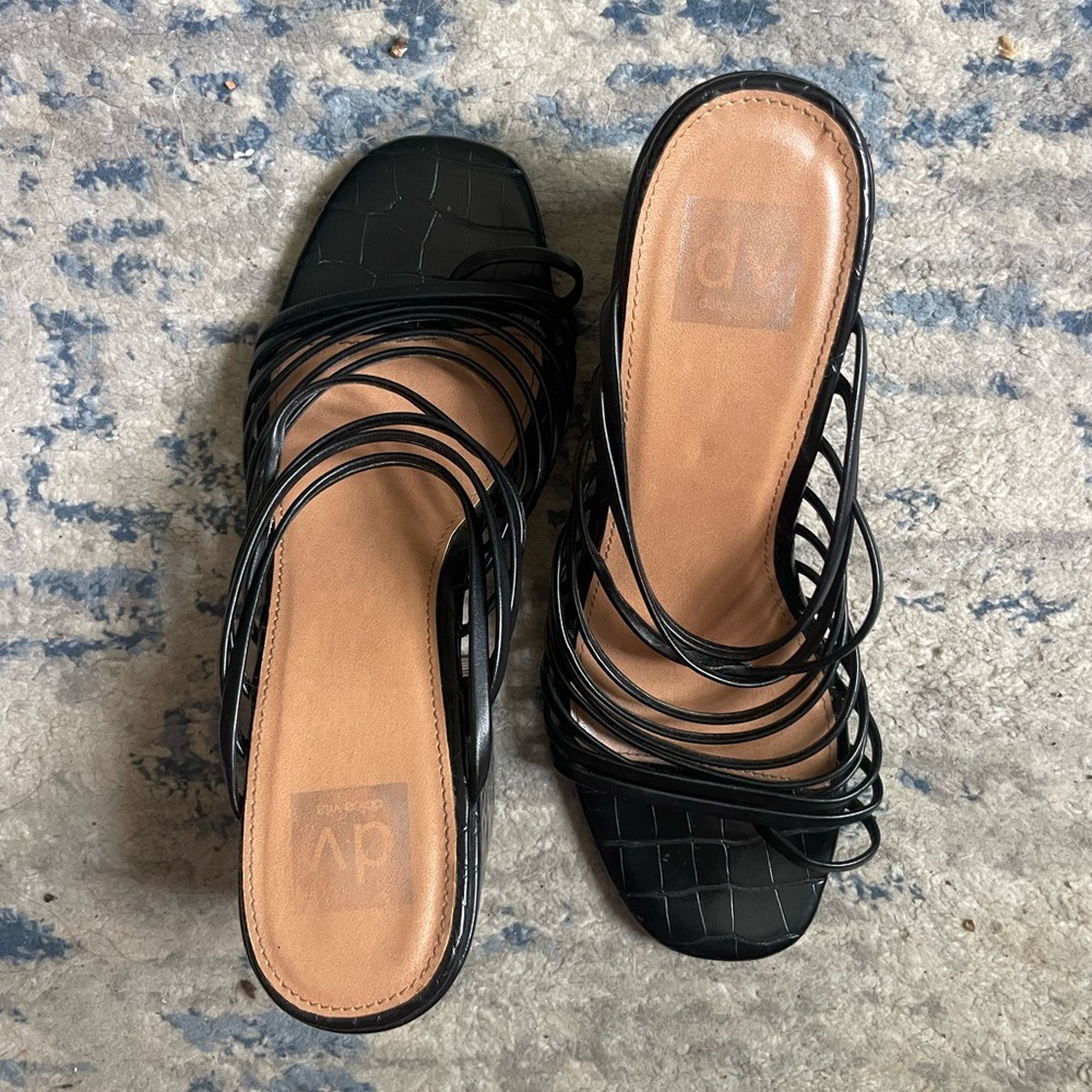 DV by Dolce Vita Black Strappy Slide Sandals